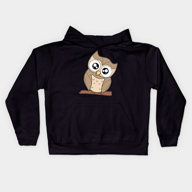 Cute Night Owl Kids Hoodie by Imutobi